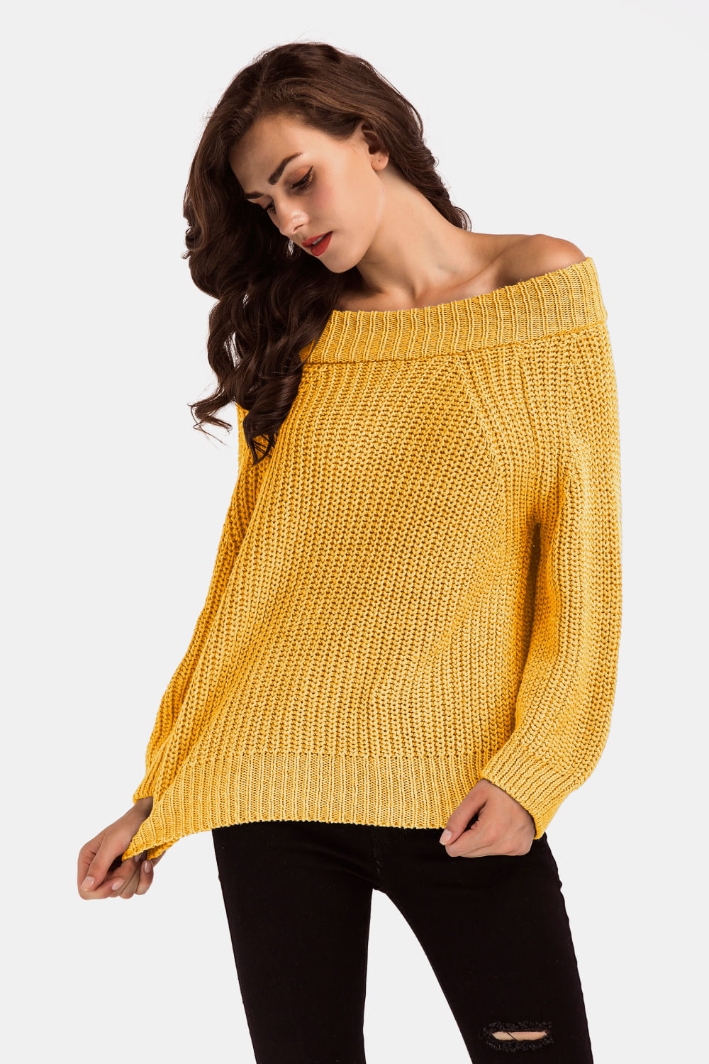 Double Take Off-Shoulder Long Sleeve Sweater