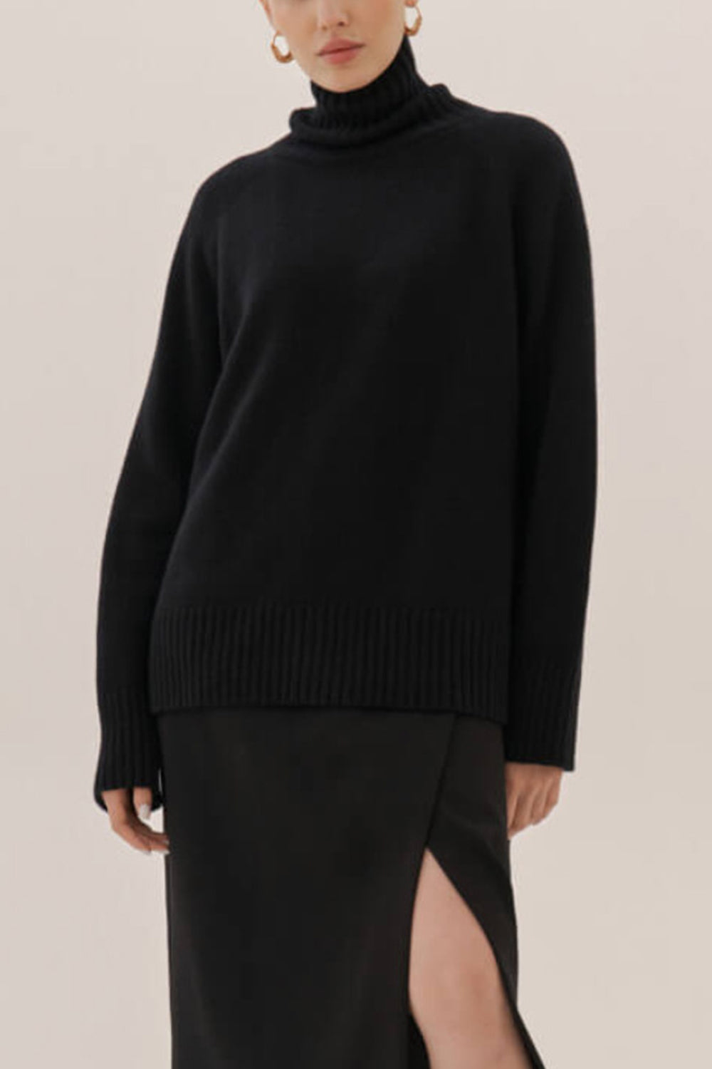 Turtle Neck Raglan Sleeve Sweater