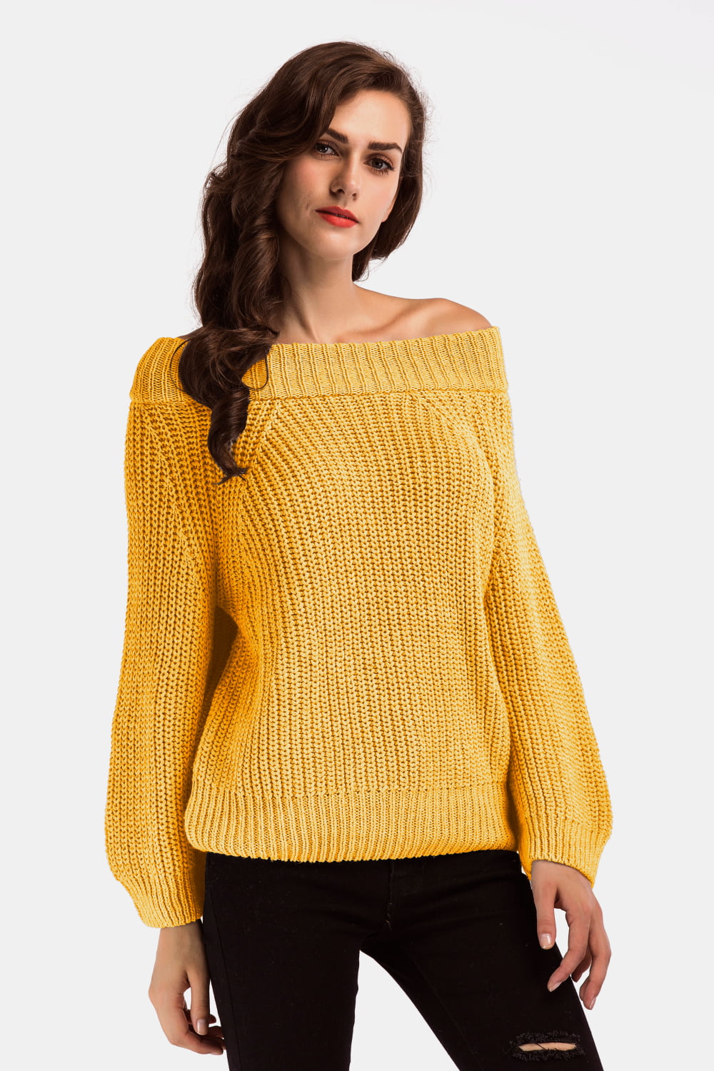 Double Take Off-Shoulder Long Sleeve Sweater