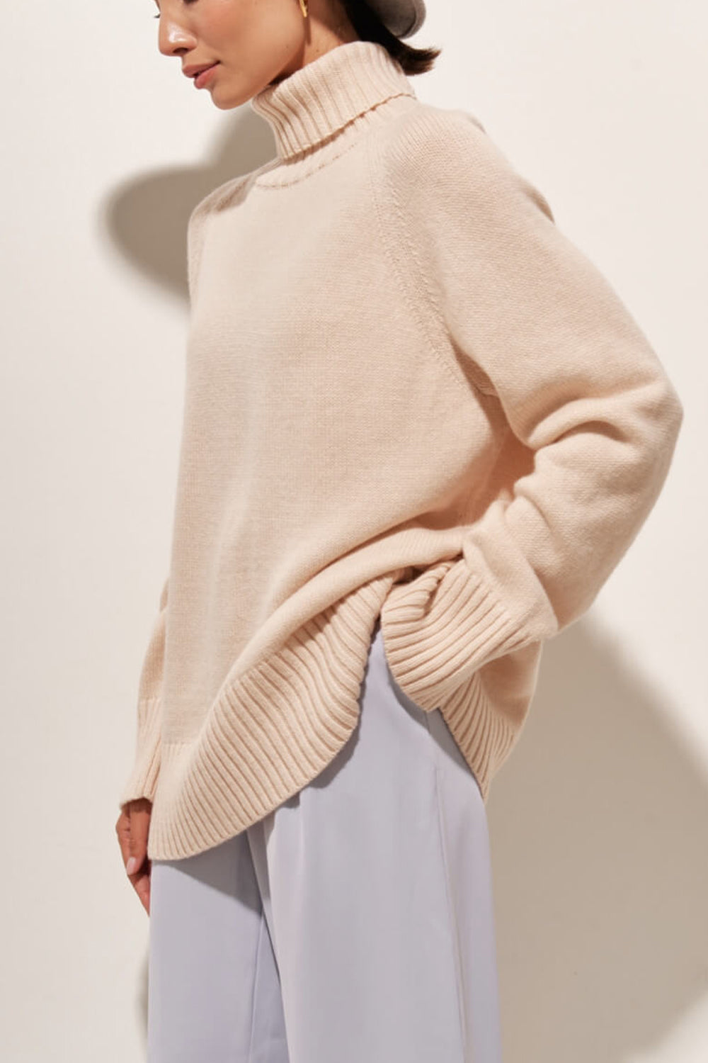 Turtle Neck Raglan Sleeve Sweater