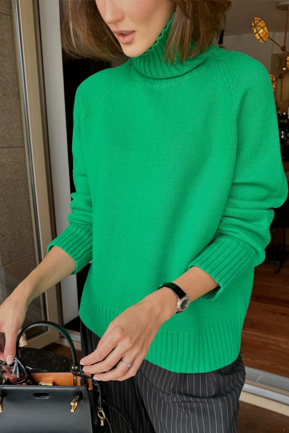 Turtle Neck Raglan Sleeve Sweater